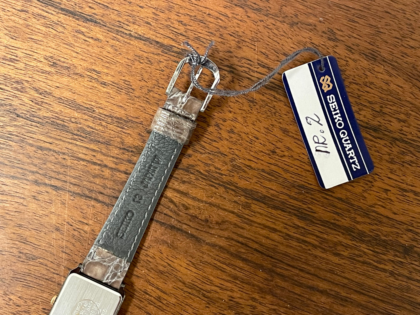 (1985) 2C20-6230 "Tank" - grey case - silver striped "pyjama" dial w/ gold stick markers - small size (NOS)