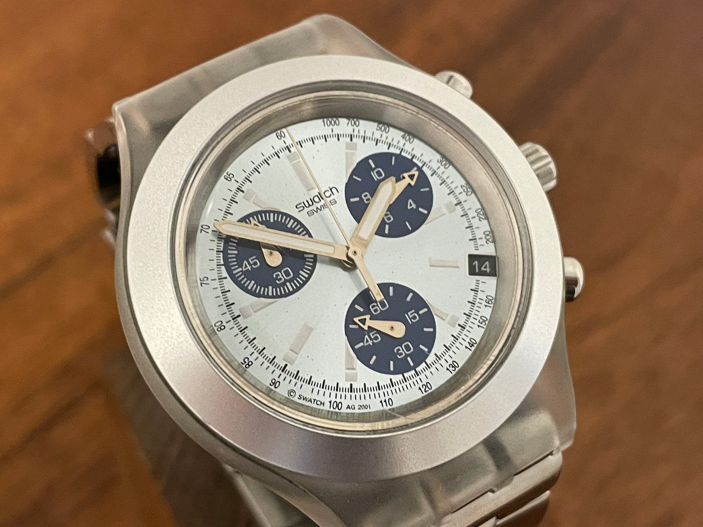 (2001) Swatch SVCK4002G Irony Diaphane Chrono "ICESTORM"