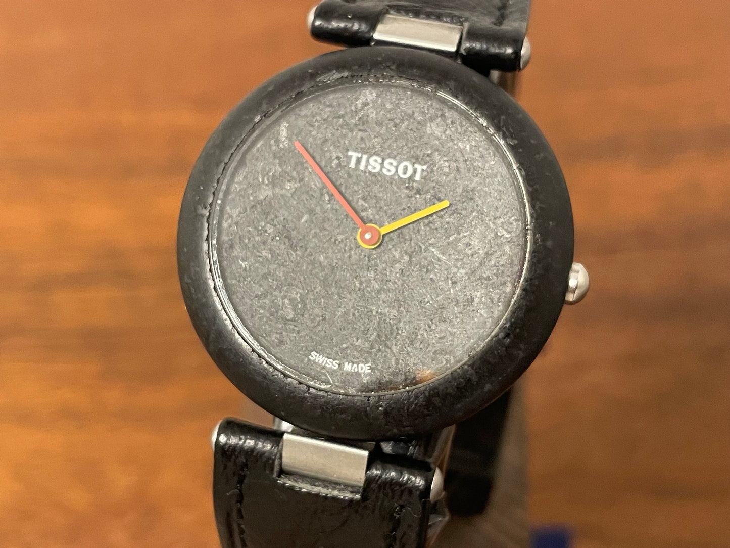 (1980s) Tissot RockWatch R151 black basalt - large size model (NOS)