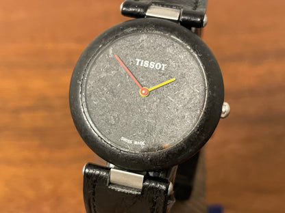 (1980s) Tissot RockWatch R151 black basalt - large size model (NOS)