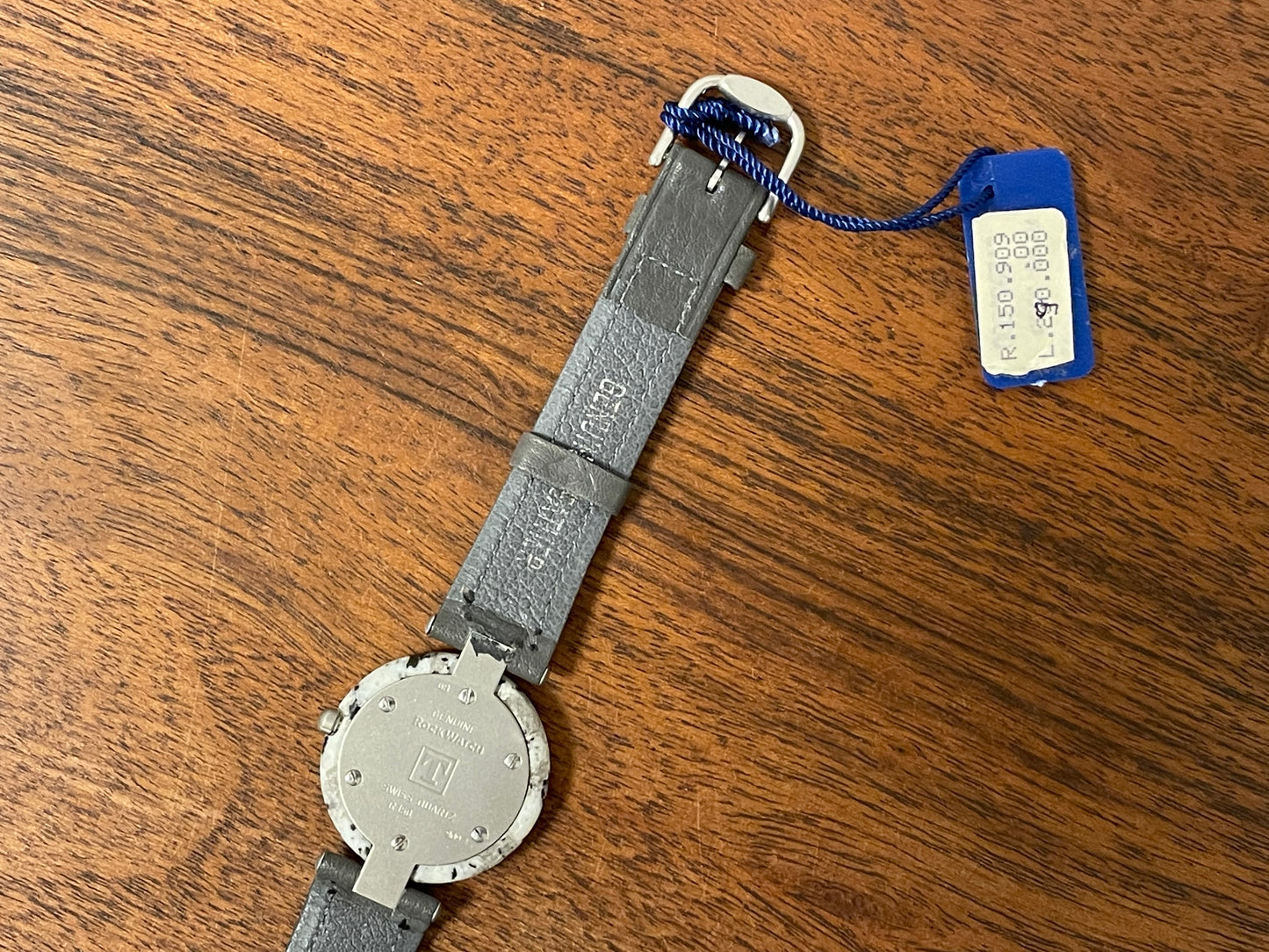 (1980s) Tissot RockWatch R150 light grey/black granite - mid size model (NOS)