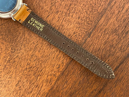 (1988) Pulsar V339-6000 GMT  “Dual Time” dress watch - white dial w/ Roman numerals (NOS)