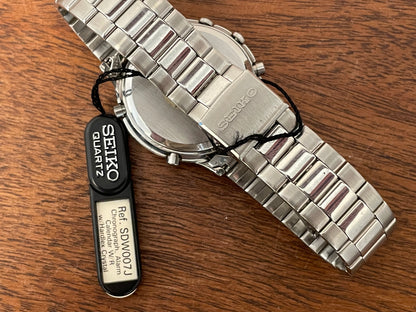 (1989) Seiko 7T32-6A50 Chronograph - silver dial w/ silver markers (NOS)