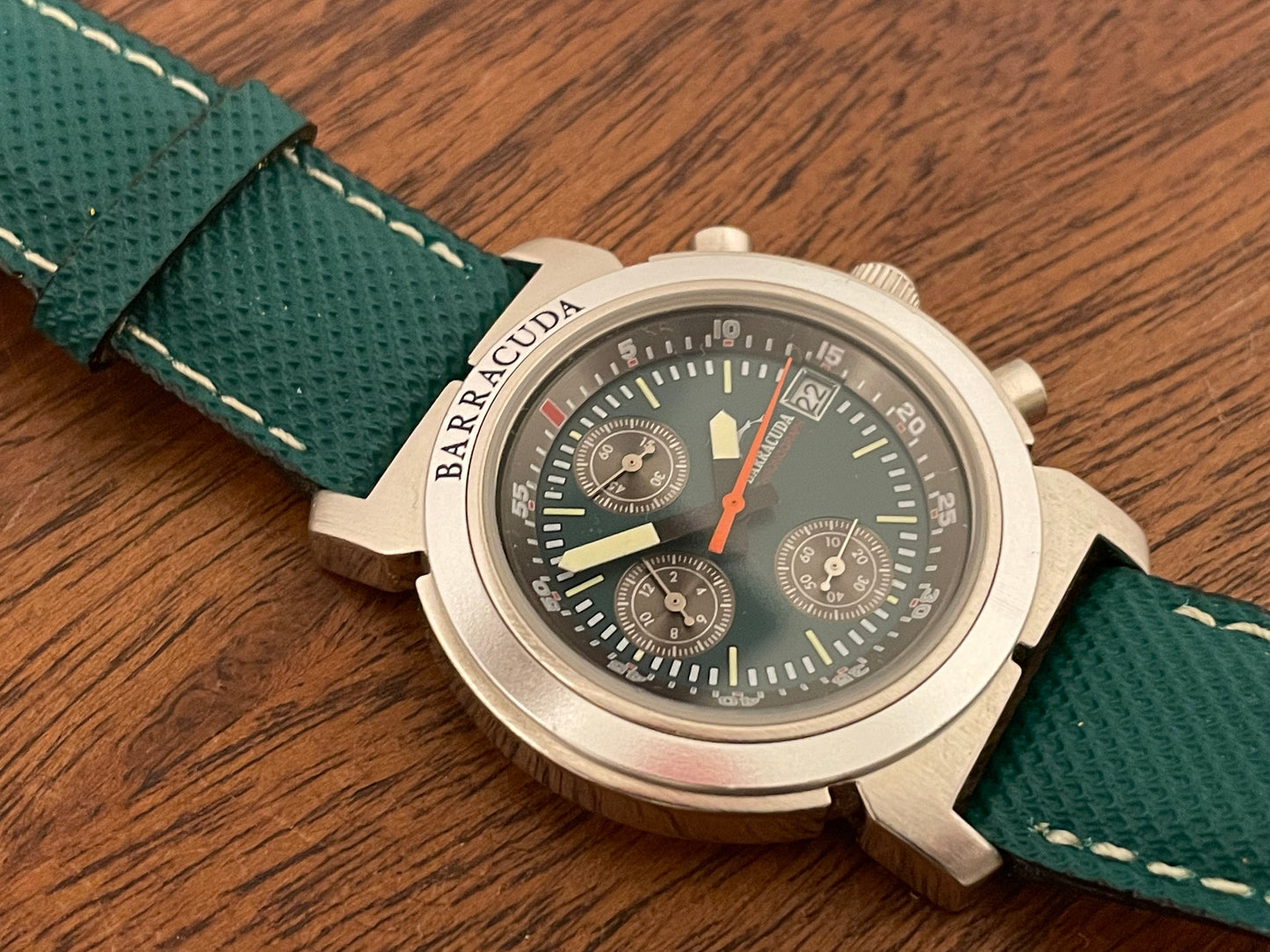 (1990s) Barracuda by Bulova 35101 Chronograph - Green dial (mint)