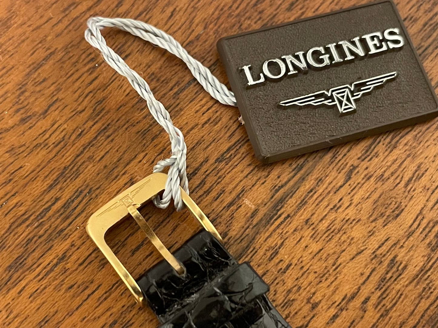 (1980s) Longines 978 6398 dress watch - gold plated case - gold dial w/ stick markers (NOS)