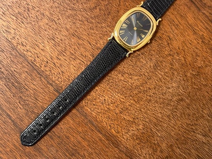 (1990s) Coursier dress watch - petrol blue sunburst dial w/ gold Roman numerals (NOS)