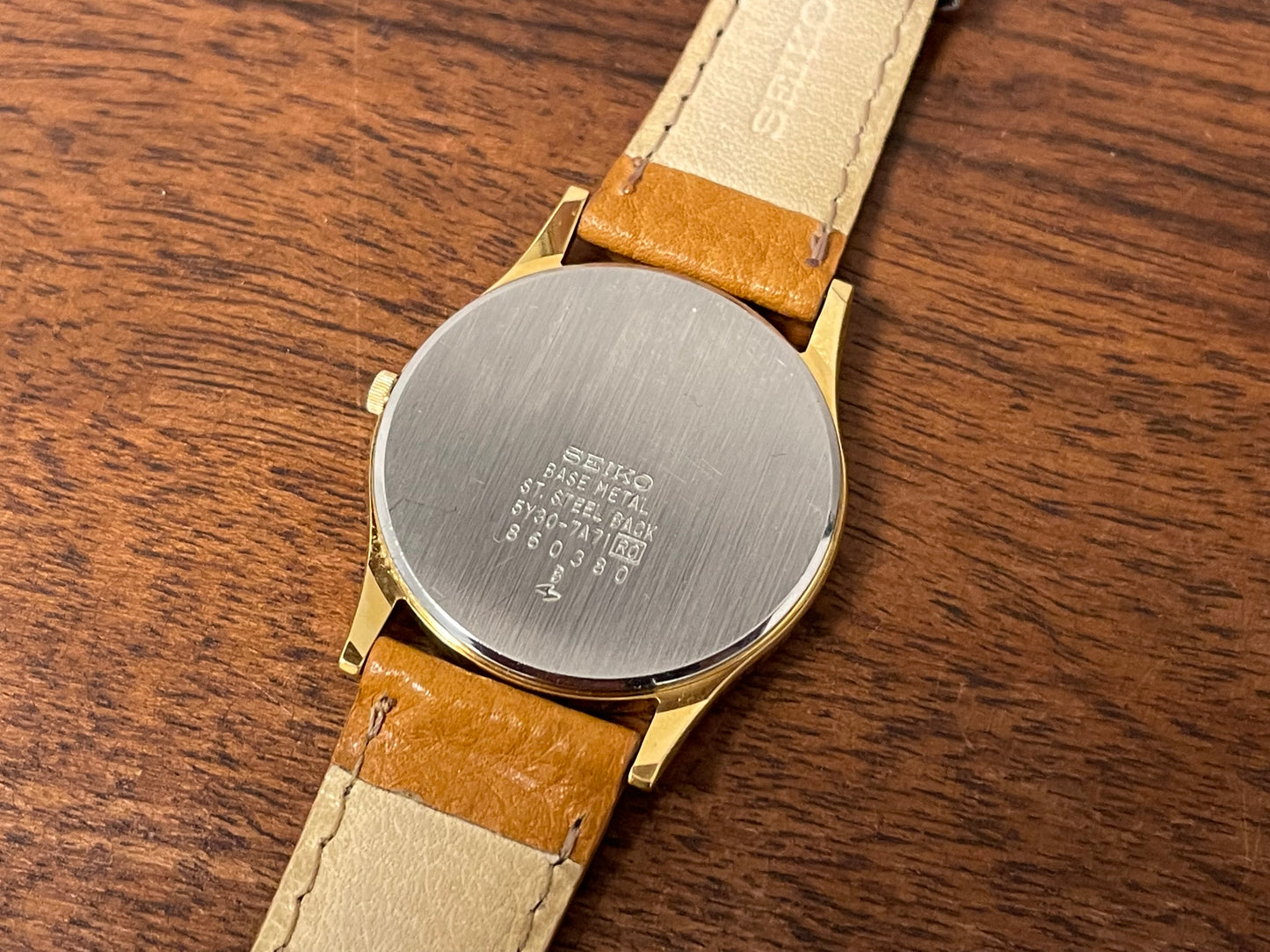 (1988) Seiko 5Y30-7A71 dress watch - white dial w/ Roman numerals & Breguet hands (NOS)