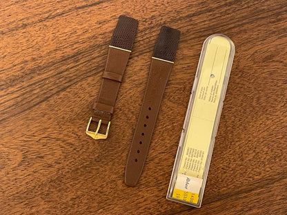 18mm Hirsch Robert leather strap - Brown (NOS)