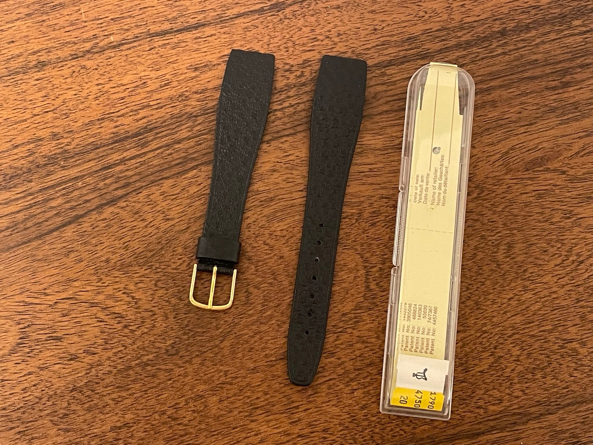 20mm Hirsch Saddle leather strap - Black (NOS)
