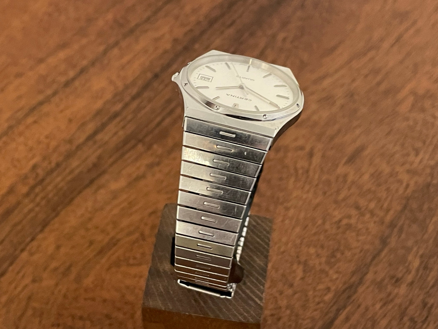 (1980s) Certina date only with integrated bracelet (serviced)