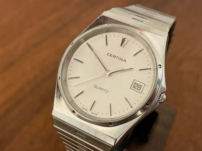 (1980s) Certina date only with integrated bracelet (serviced)