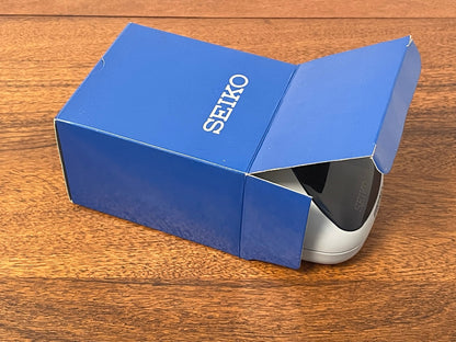 Vintage 80s/90s Seiko unused box - light grey box with blue outer box (NOS)